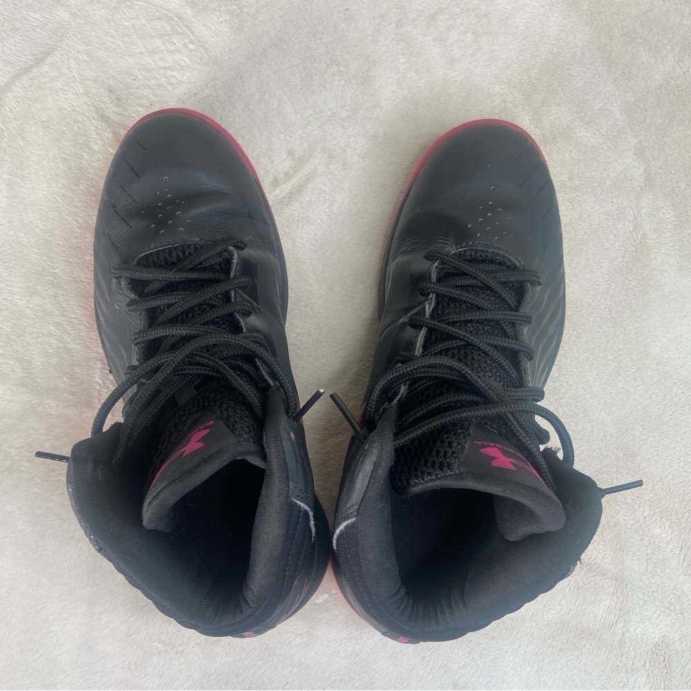 Under Armour Black Pink High Top Basketball Shoes Size 7.5 - Picture 10 of 14